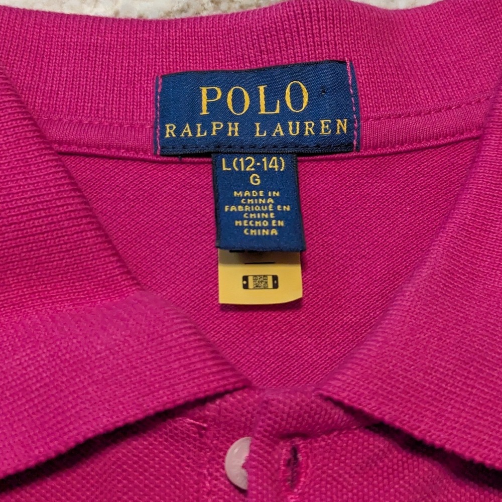 Polo Ralph Lauren Shirt Dress Kid Girls Sz L 12-14 Burgundy Pink Lot of 2 School - Picture 7 of 10